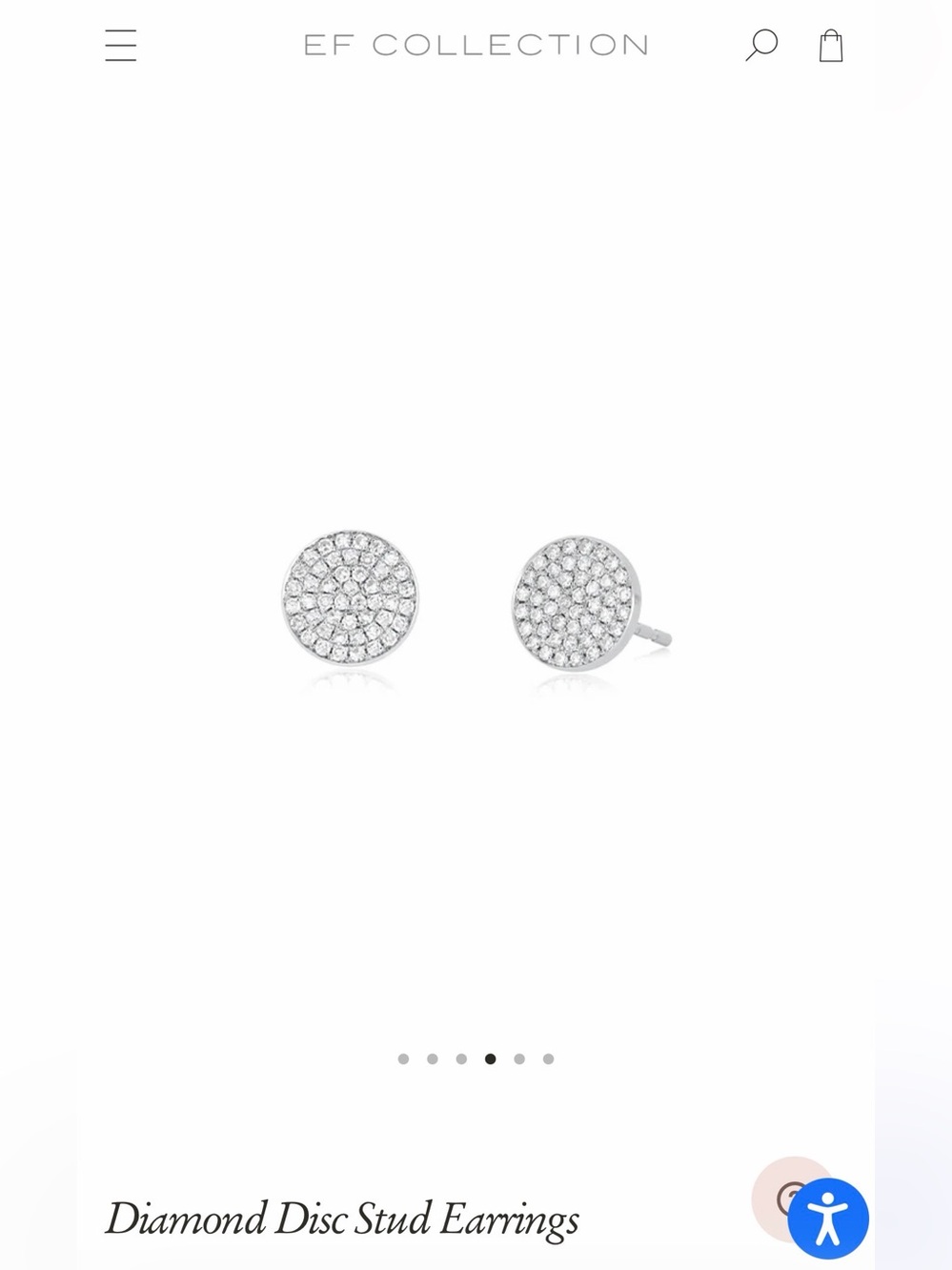 Diamond Disc Stud Earrings in Gold - 14k Solid Gold